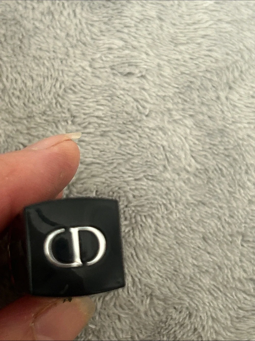 Dior Black Lipstick Case with Silver CD Band